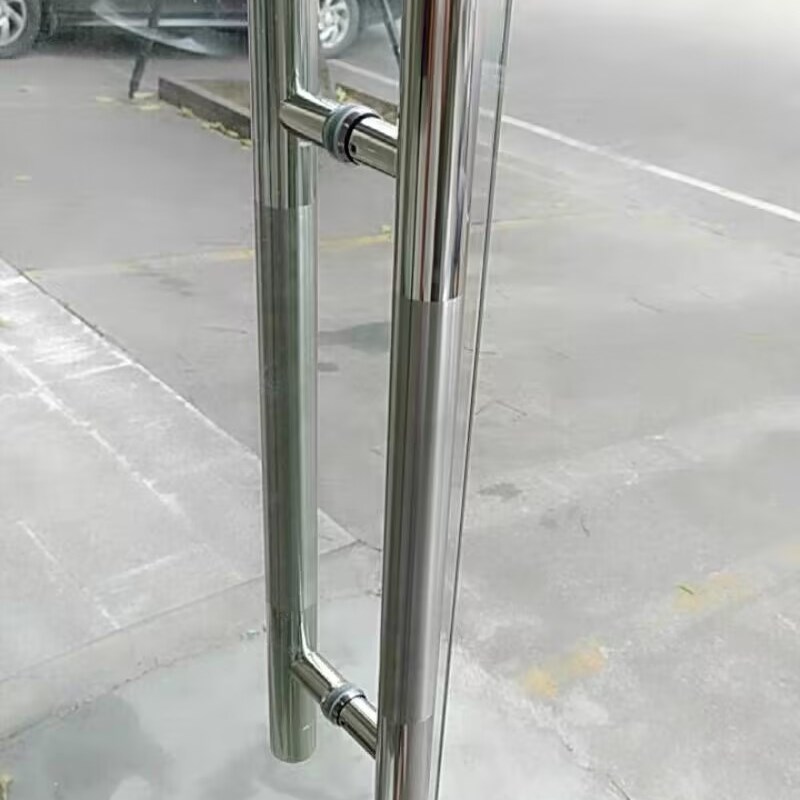 加厚对装门把手推拉办公室钢化大门距调