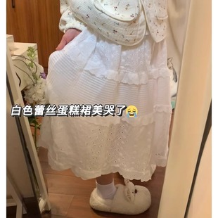 高腰显瘦a字裙中长款 新款 蓬蓬蛋糕裙 百搭白色半身裙2025冬季 时尚