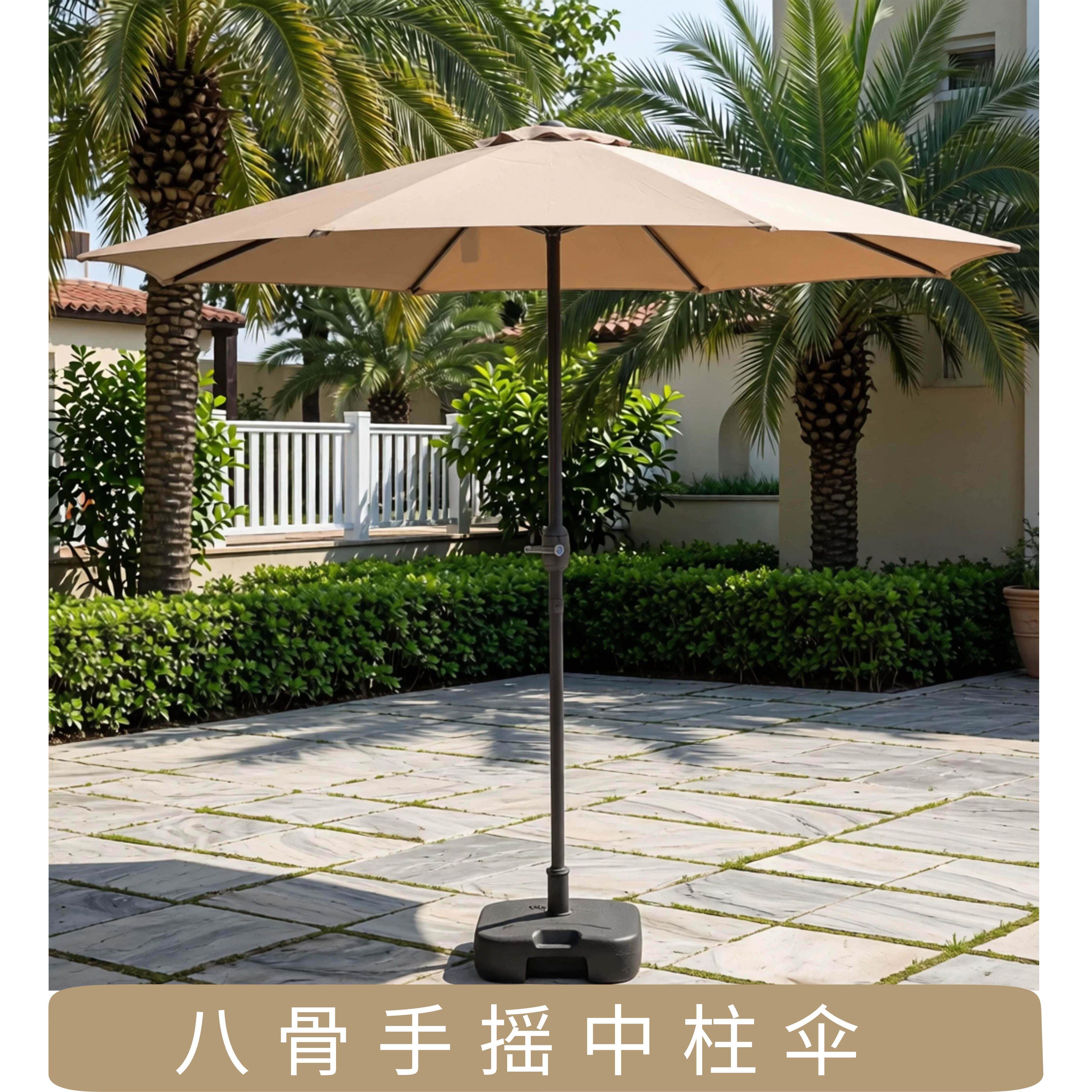 户外遮阳伞中柱伞庭院伞摆摊伞圆形大号