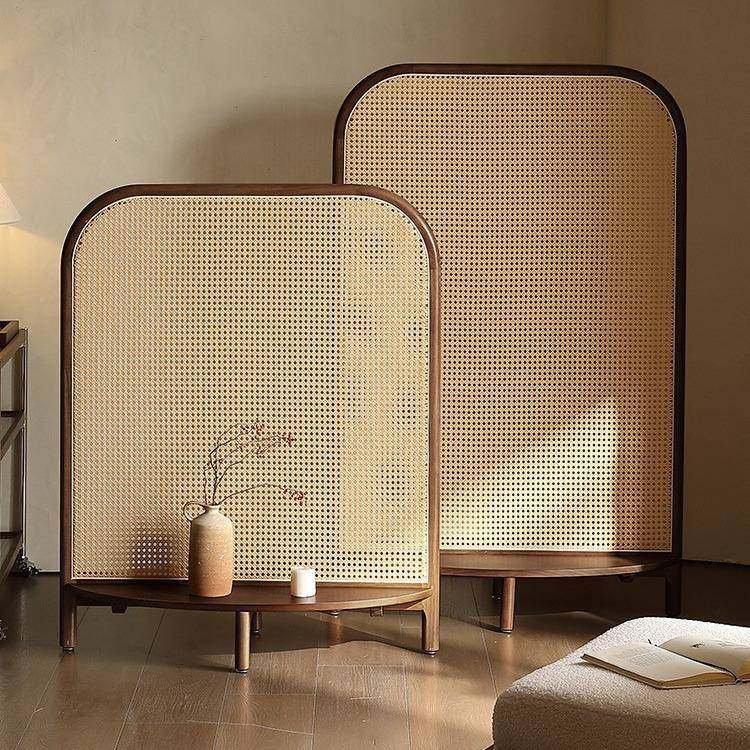 北欧隔断客厅玄关入户新中式卧室可移动简约遮挡座屏藤编实木屏风,居家日用,美容小工具,淘宝优惠券,粉丝福利购,淘宝优惠卷