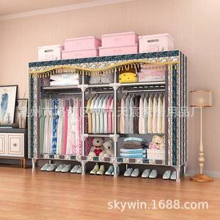 直销布衣柜钢管加粗全钢架钢架P挂衣架C215 2055送手套并优速