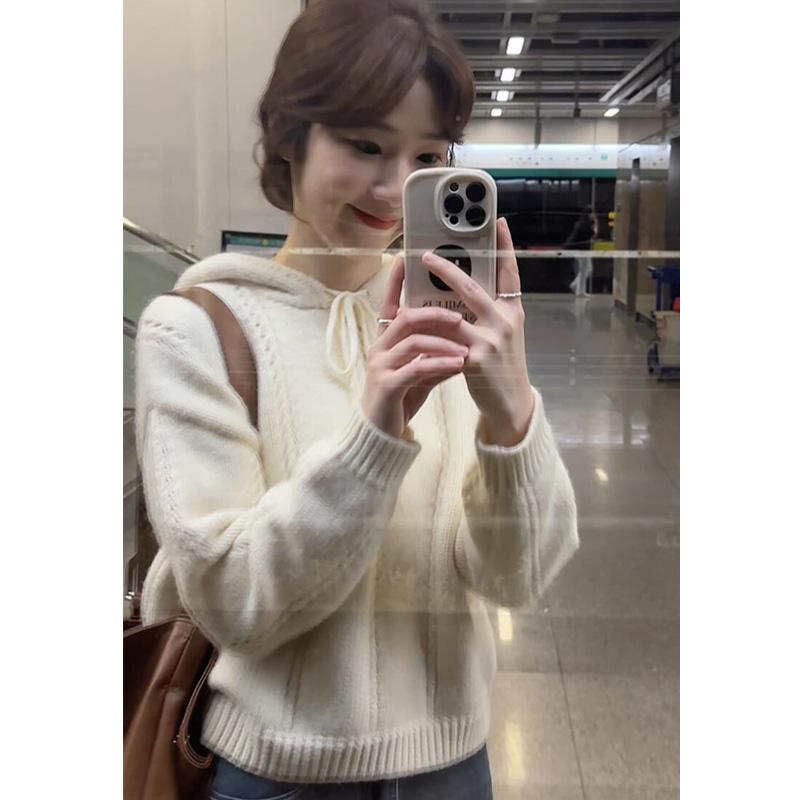 韩系温柔风连帽长袖套头