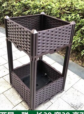 立体两层种植箱 特大阳台种菜盆 屋顶菜园蔬菜种植槽大型花盆种花