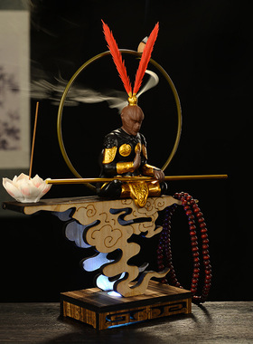 中式创意家居客厅陶瓷酒柜禅意摆件灯玄关斗战胜佛孙悟空齐天大圣