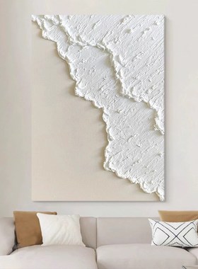 客厅沙发旁落地摆件手绘油画软装饰品砂岩立体装饰画挂画落地摆件