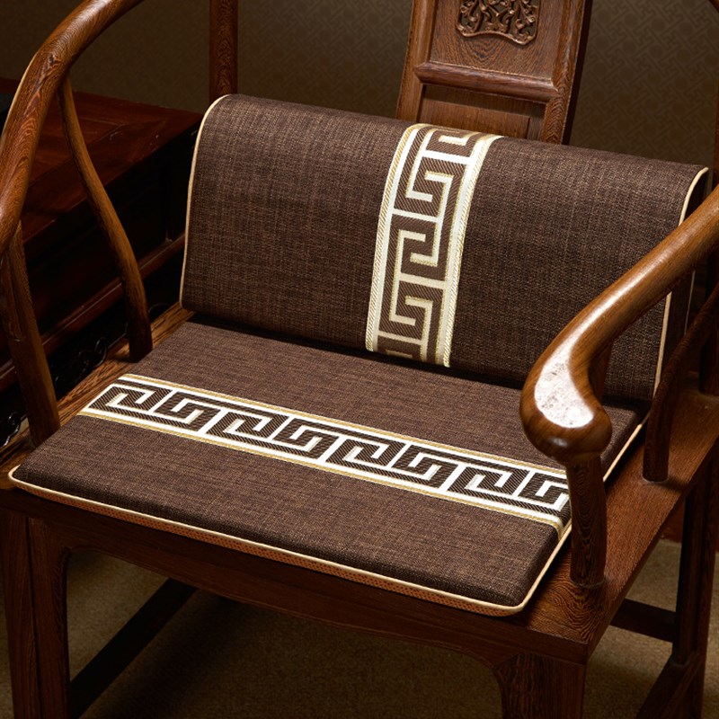新中式腰靠办公室护腰靠背客厅沙发靠垫实木椅垫坐垫靠垫一体定制