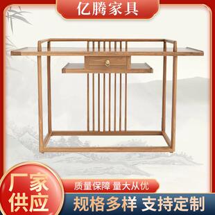 新中式玄关桌实木客厅柜房间置物台隔断柜条案墙边桌玄关柜轻奢风