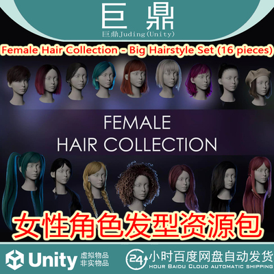 Unity Female Hair Collection-Big Hairstyle Set 16 pieces 1.0