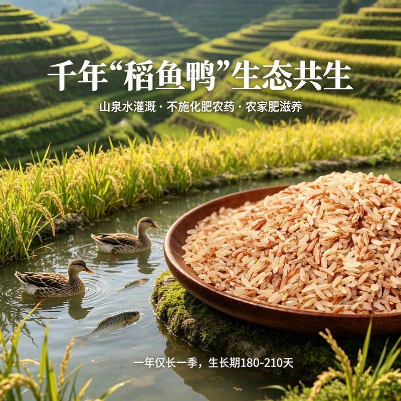 世界遗产云南哈尼梯田软红米香软大米低糖粗五谷杂粮健康煮粥