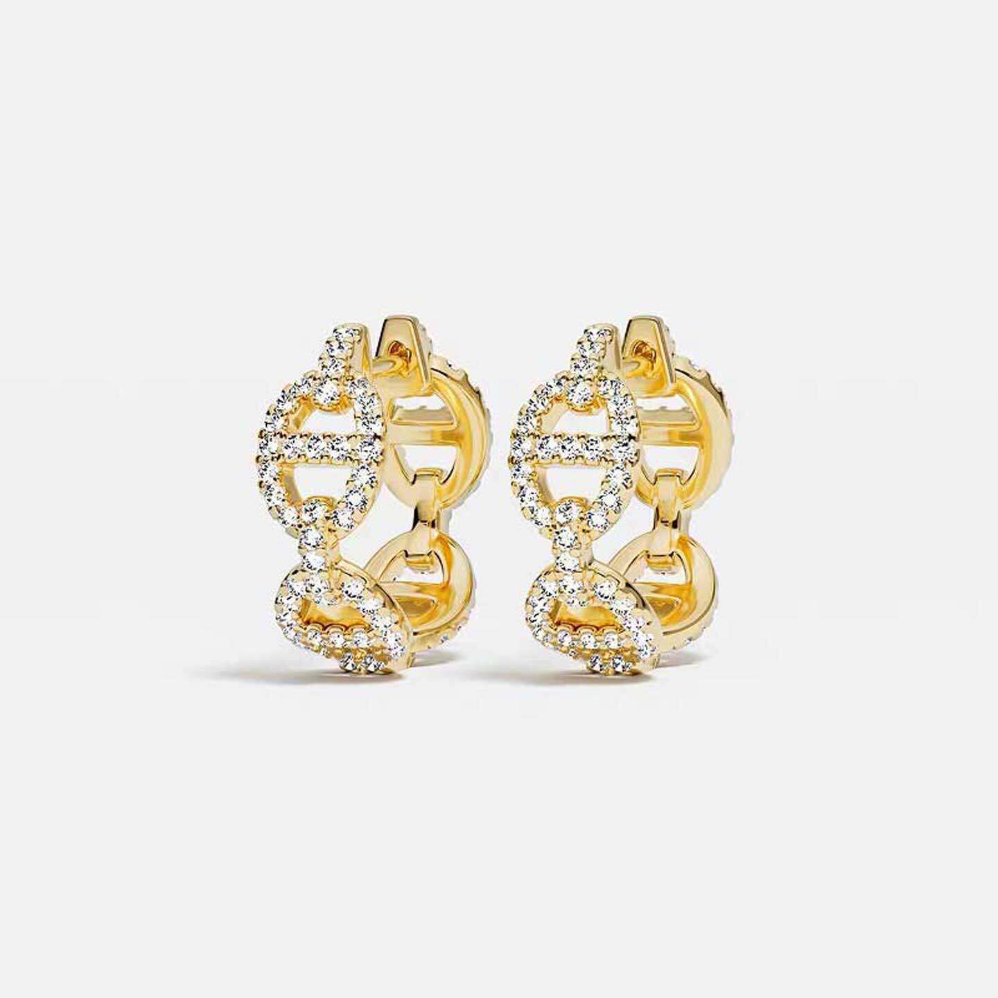 thumbnail for European and American Style Maille Marine Chain Hoop Earrings for Women, Light Luxury Soleil Earrings, Malachite Earrings