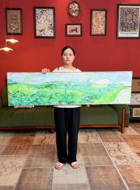 梵高装饰画横版荒野沙发背景墙挂画世界名画N005卧室床头画40150