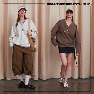 复古学院运动撞色休闲弯月袖 Louise 绣花卫衣 DAILY DID