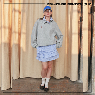 卫裤 DID 珠地网眼挺括感斜门襟廓形卫衣 Thalia DAILY