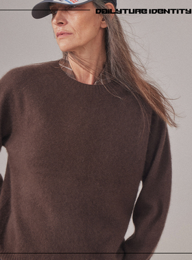 DID DAILY:Penny 复古羊毛羊绒拉毛百搭无缝长袖圆领毛衣女秋冬