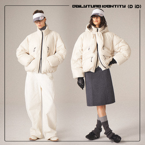 DID OUTDOORS:Delaney可拆卸兔耳朵帽90白鹅绒防泼水泡芙羽绒服