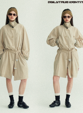 DID DAILY:Nikki 可收纳轻量化多穿背带复古运动中长风衣