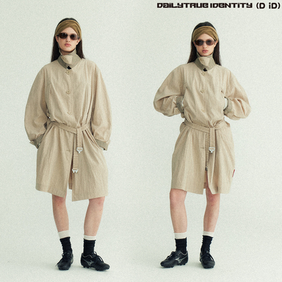 DID DAILY:Nikki 可收纳轻量化多穿背带复古运动中长风衣