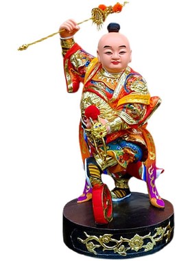 香樟木雕哪吒三太子神像家用供奉中坛元帅三坛海会大神太子爷神像