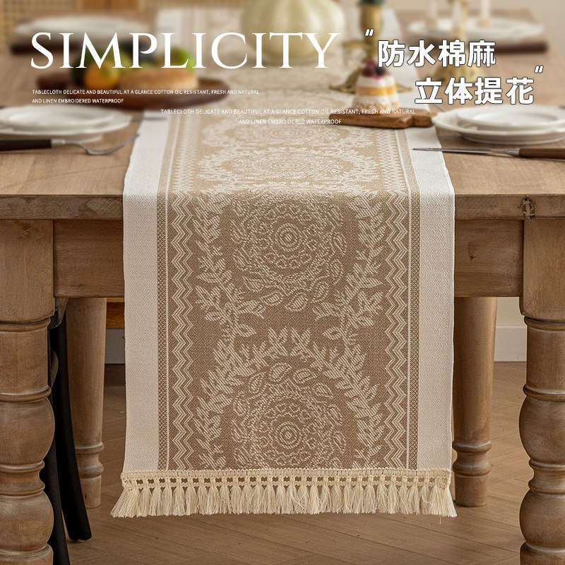 2024新款北欧风桌旗桌垫布餐垫茶几茶台桌布电视柜桌布长条茶巾