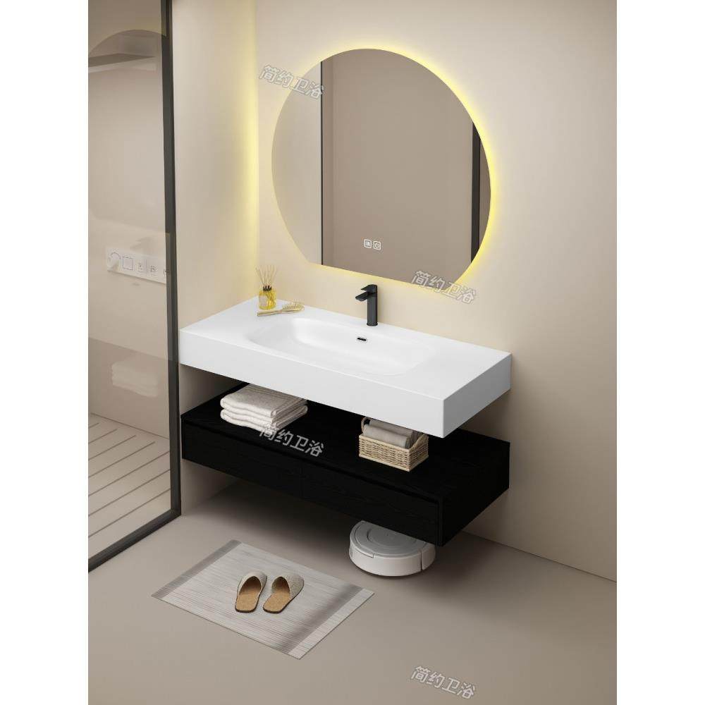 分体式全陶瓷一体盆浴室柜组合卫生间陶瓷盆洗手洗脸盆洗漱盆简约