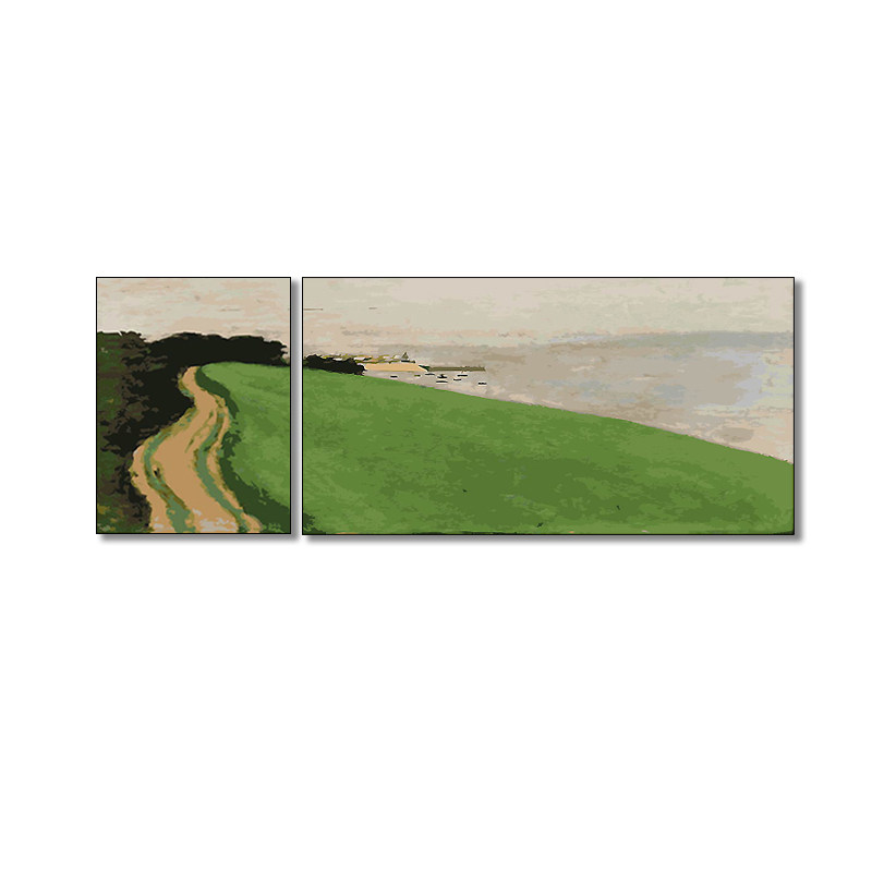 横版数字油画diy填色油彩画欧式客厅现代抽象风景装饰画
