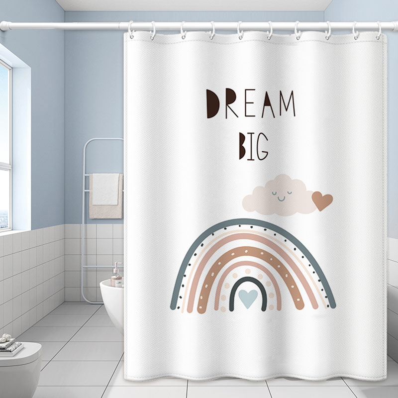卡通动物浴室浴帘隔断帘防水高档防霉装卫生间淋浴挂帘窗帘加厚