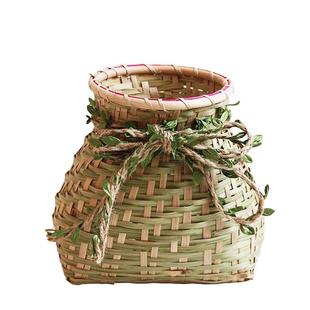 小背篓儿童竹编鱼篓大号肩幼儿园舞蹈演出拍摄道具装饰采茶竹篓