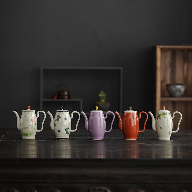 纯手绘仿宋贵妃壶泡茶壶山茶草木灰功夫茶具文器