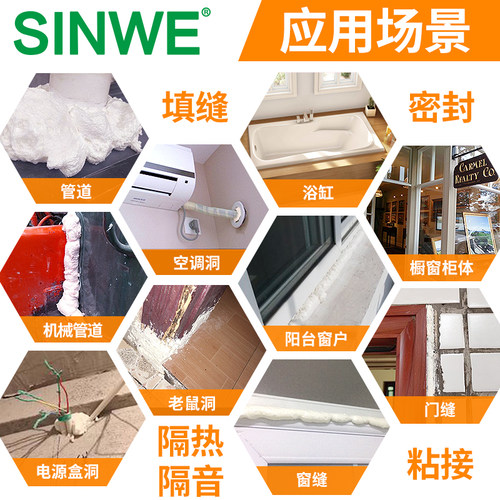 泡沫胶填缝剂封空调眼孔口膨胀堵墙体洞填充胶泥防水发泡门窗防漏