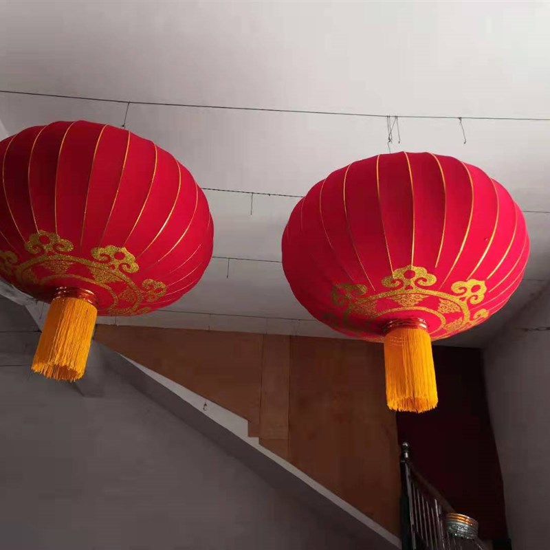 新年特大号大红灯笼1.2米1.5米2米广告灯笼防水户外植绒灯笼挂饰