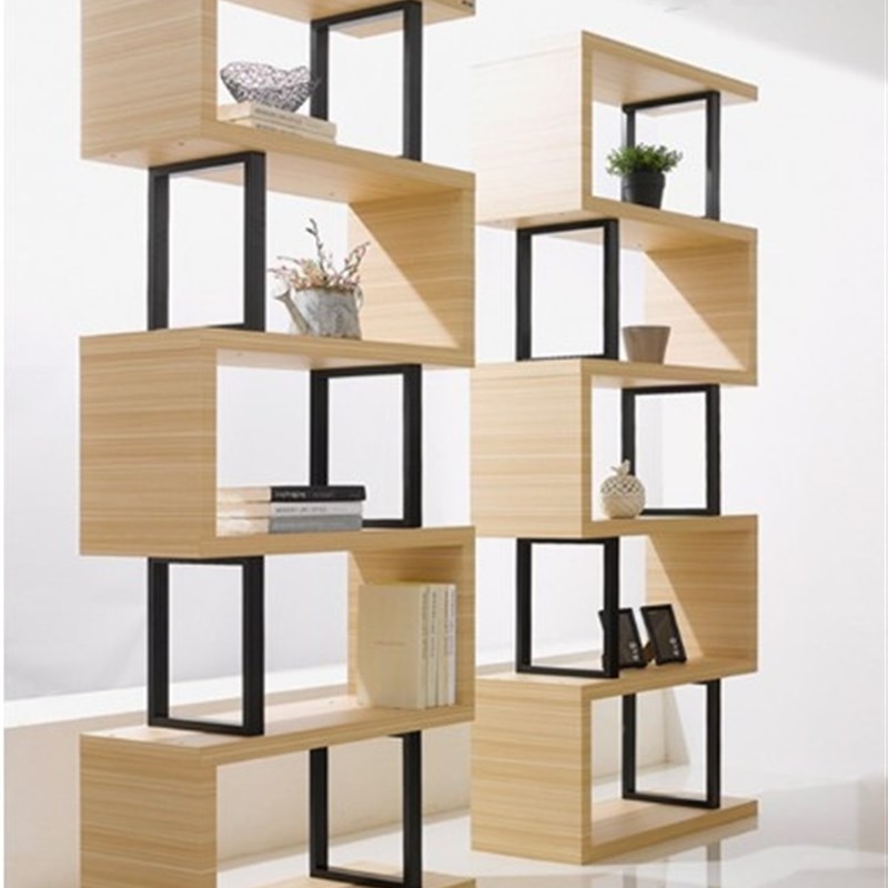 新款简约隔断书柜展示柜货架货柜钢木书架组合置物架陈列架饰品架