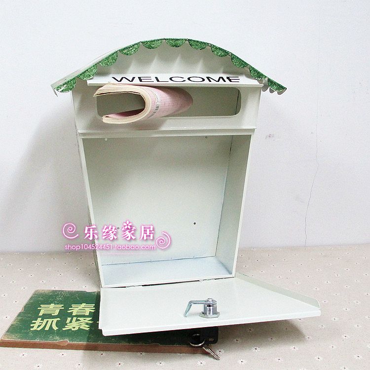 田园欧式信箱 防雨信报箱室外铁艺彩绘投信箱留言箱邮筒别墅邮箱