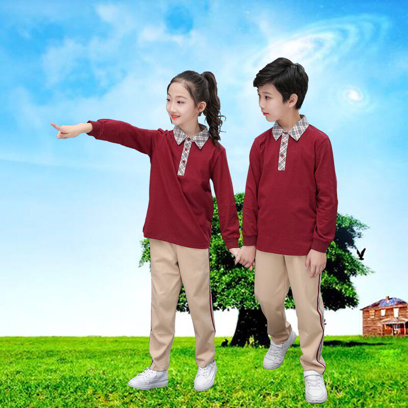 欧力诗珠海校服套装小学生卡其色短袖香洲区夏装夏天夏季短裤短裙