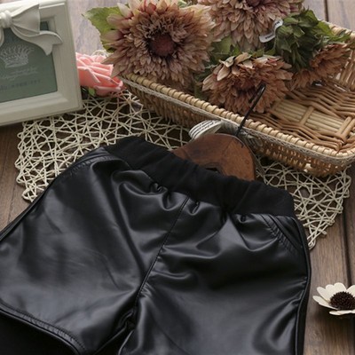 2021秋冬女童加绒假两件皮裤儿童宝宝打底休闲裤外穿靴裤时髦长裤