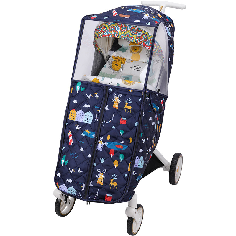 遛娃神器防风防雨罩溜娃神器雨衣婴儿推车挡风遮雨棚通用保暖冬季