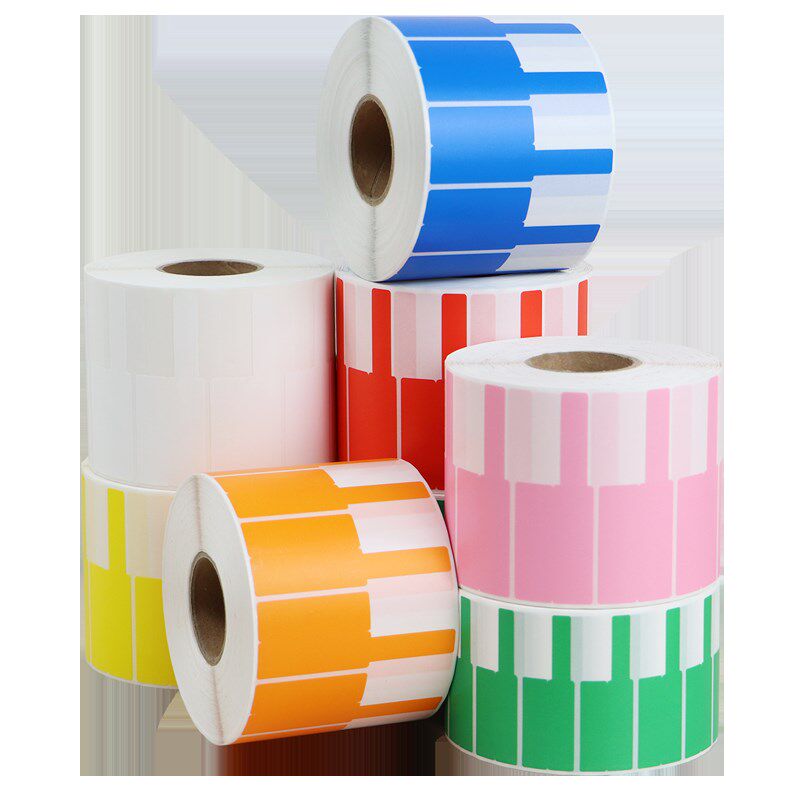 强粘彩色线缆标签纸刀型贴纸卷装数据线通信电缆电源电线不干胶机