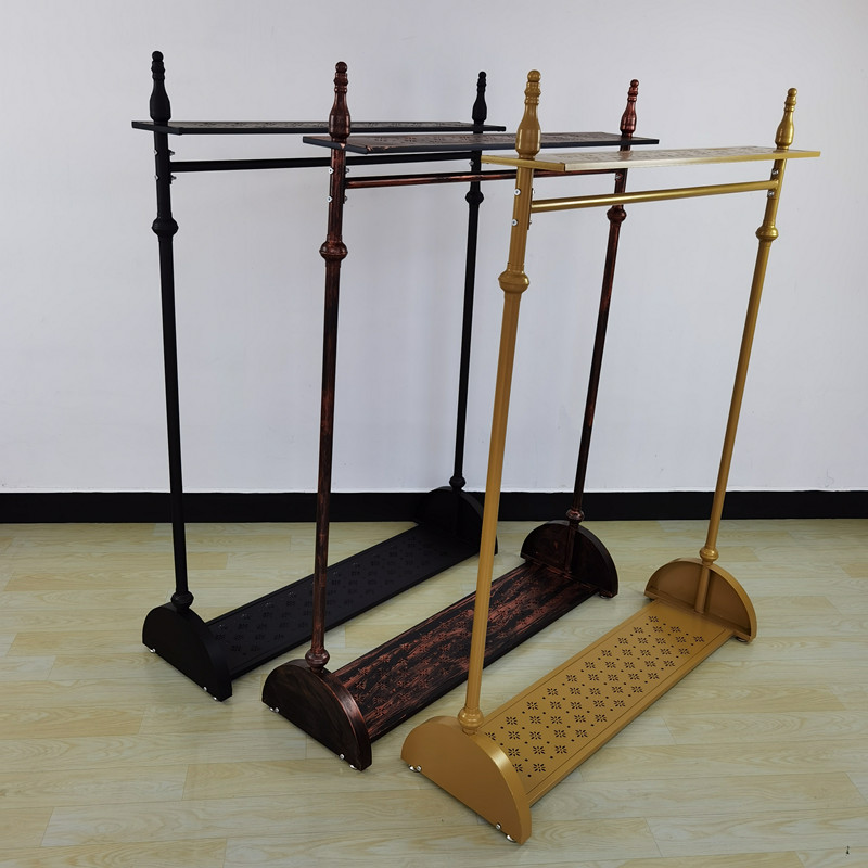 欧式服装店衣架展示架落地式女装店中岛货架陈列架铁艺挂衣服架子