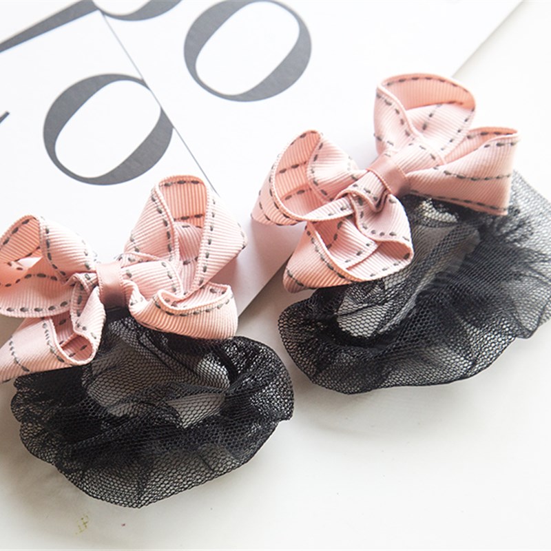 女童宝宝可爱蝴蝶结儿童头饰弹簧夹发饰公主舞蹈盘发跳舞儿童发网