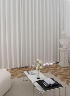 2021年新款客厅纯白色全遮光窗帘100不透光卧室in风北欧隔音窗帘