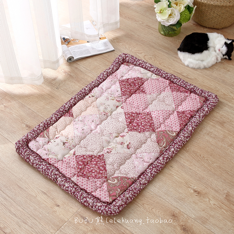 韩式纯棉布艺小地垫全棉绗缝防滑脚垫进门垫厨房厕所吸水垫可机洗