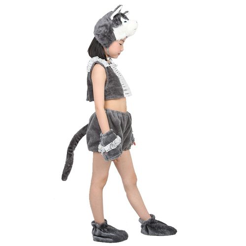 幼儿卡通动物演出服大灰狼儿童成人造型表演六一节大灰狼演出服装