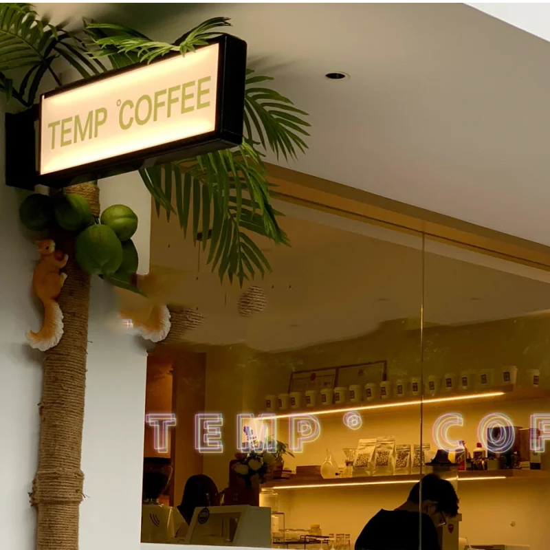 简约门头发光招牌亚克力侧挂双面灯箱户外店铺广告牌灯箱定制