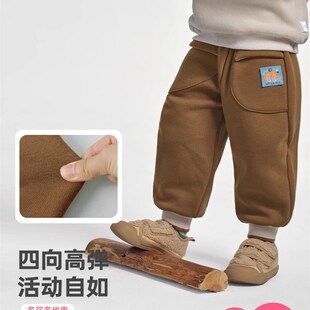 男童裤子加绒冬季宝宝屁屁裤加厚婴儿休闲裤冬款童装儿童棉裤冬装