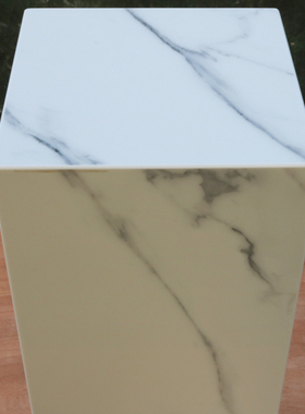 人造鱼肚白大理石落地摆台基座玄关酒店展厅艺术品摆件展示底座