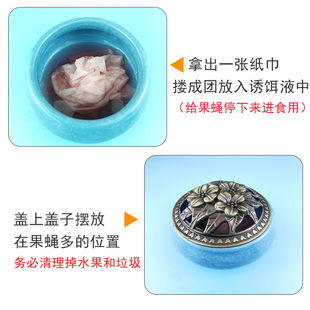 去除驱赶果蝇诱捕器灭杀小飞虫苍蝇神器专用药盒子水果店厨房室内