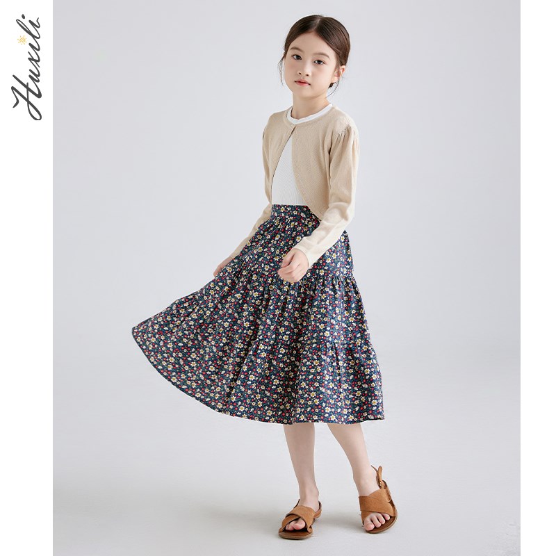 湖溪里童装金银丝一粒扣夏季女童针织开衫外套儿童披肩防晒空调衫