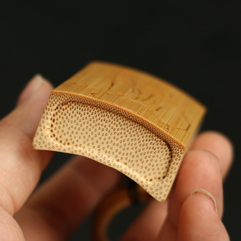 精品名家书文纯手工雕刻超厚老玉竹手牌文玩竹雕玉竹实心竹手把件