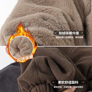 右欧童装加绒裤子男童女童休闲加厚秋冬季儿童棉裤宝宝保暖厚长裤