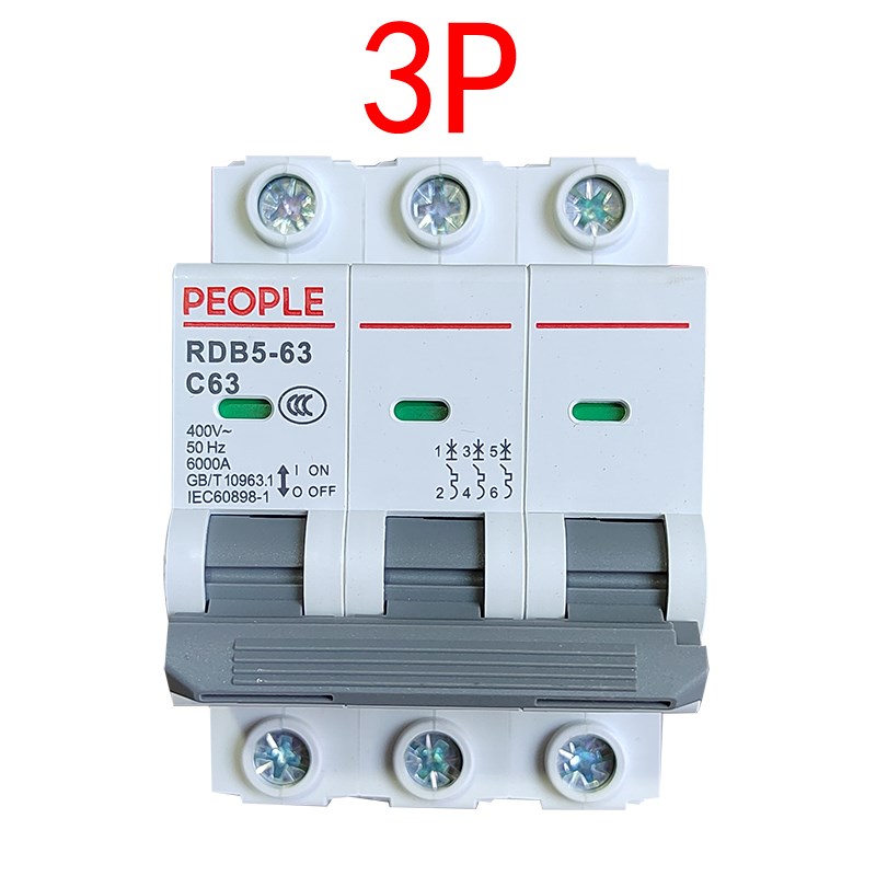 人民电器3P 63A小型断路器空开380V三进三出40空气开关线32相C25A