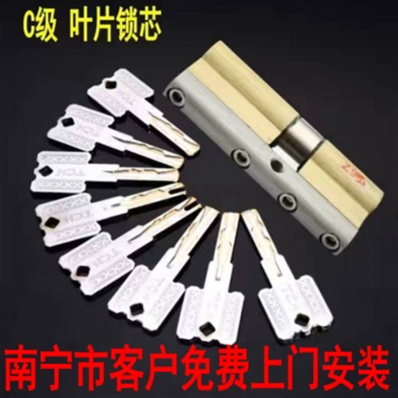 防盗门锁芯叶片C级大门锁入户门家用锁AB锁芯南宁上门换